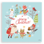 JoTrey Decoplates | Bild zum Aufstellen | Merry Christmas der Tiere im Wald