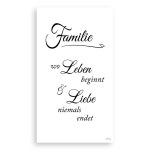 Familie ist wo Leben beginnt und Liebe niemals endet